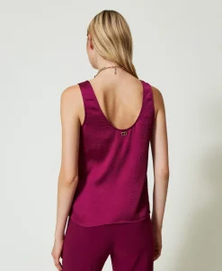 Top In Raso Martellato