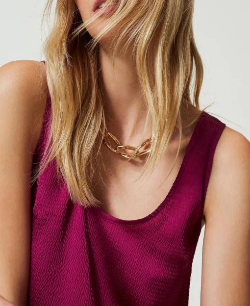 Top In Raso Martellato