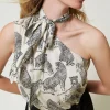 Top Monospalla Jacquard Con Stampa Giaguaro