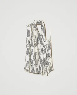 Top Monospalla Jacquard Con Stampa Giaguaro