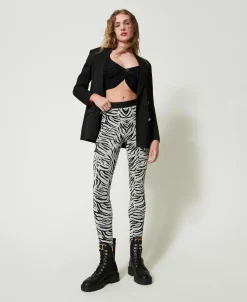 Top MYFO In Maglia Con Stampa Glitter
