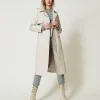Trench Lungo Spalmato Con Cintura
