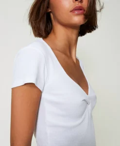 T-shirt A Costine Con Nodo