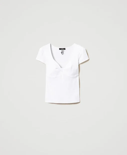 T-shirt A Costine Con Nodo