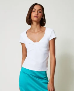 T-shirt A Costine Con Nodo