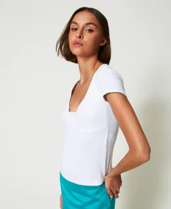 T-shirt A Costine Con Nodo