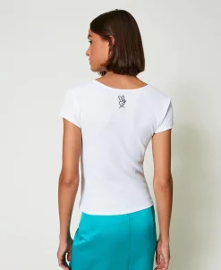 T-shirt A Costine Con Nodo