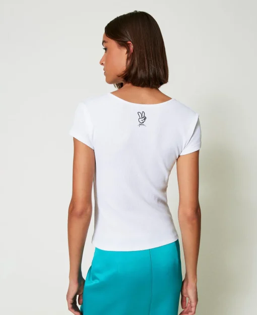 T-shirt A Costine Con Nodo