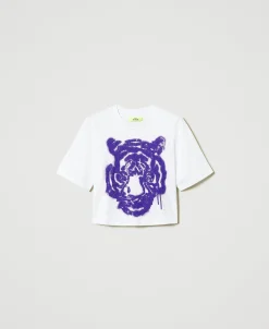 T-shirt Boxy MYFO Con Stampa E Paillettes