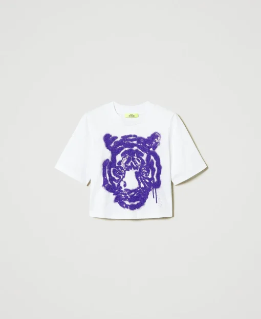 T-shirt Boxy MYFO Con Stampa E Paillettes