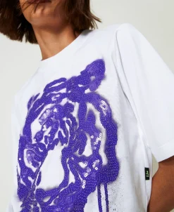 T-shirt Boxy MYFO Con Stampa E Paillettes