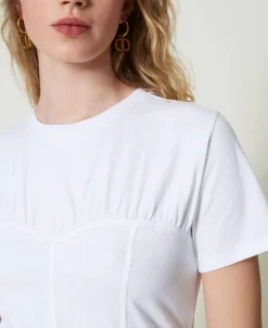 T-shirt Con Costruzione Bustier