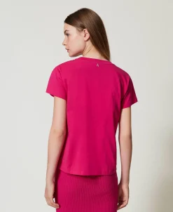 T-shirt Con Frange Ricamate