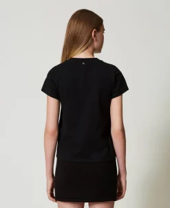 T-shirt Con Logo E Strass