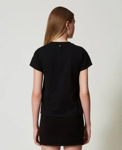 T-shirt Con Logo E Strass