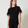 T-shirt Con Logo Oval T E Piume