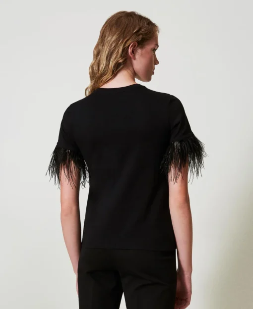 T-shirt Con Logo Oval T E Piume