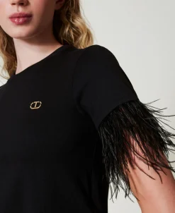 T-shirt Con Logo Oval T E Piume