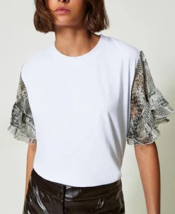 T-shirt Con Maniche A Stampa Snake