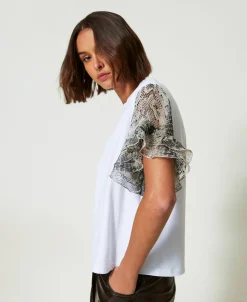 T-shirt Con Maniche A Stampa Snake