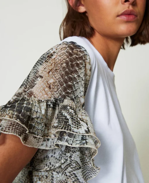 T-shirt Con Maniche A Stampa Snake