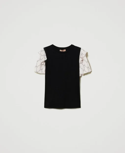 T-shirt Con Maniche In Creponne