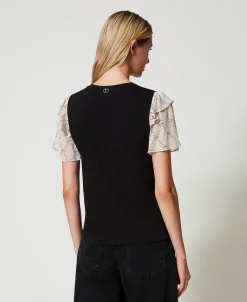 T-shirt Con Maniche In Creponne
