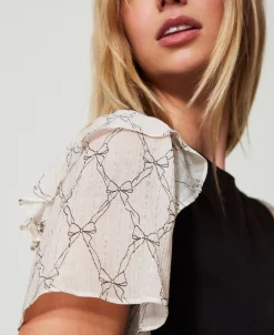 T-shirt Con Maniche In Creponne
