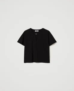 T-shirt Con Morsetto A Cuore