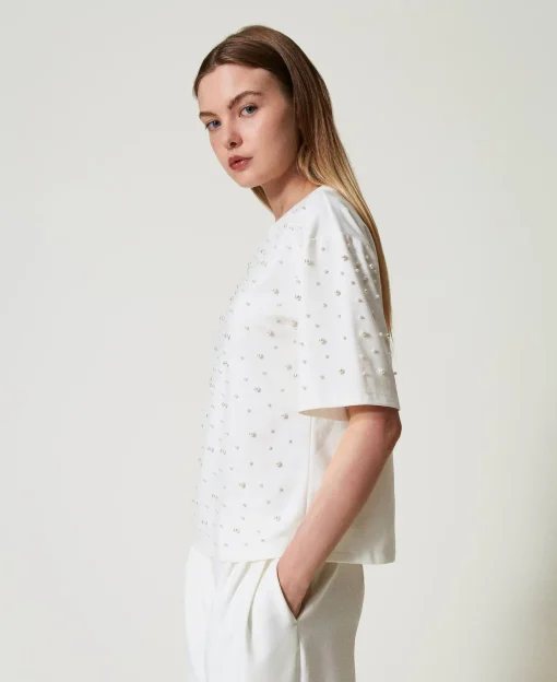 T-shirt Con Perle