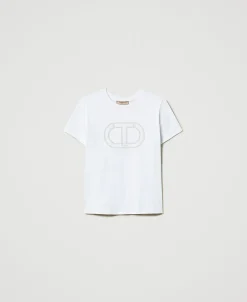 T-shirt Con Ricamo Logo Oval T