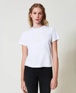 T-shirt Con Ricamo Logo Oval T