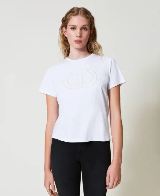 T-shirt Con Ricamo Logo Oval T