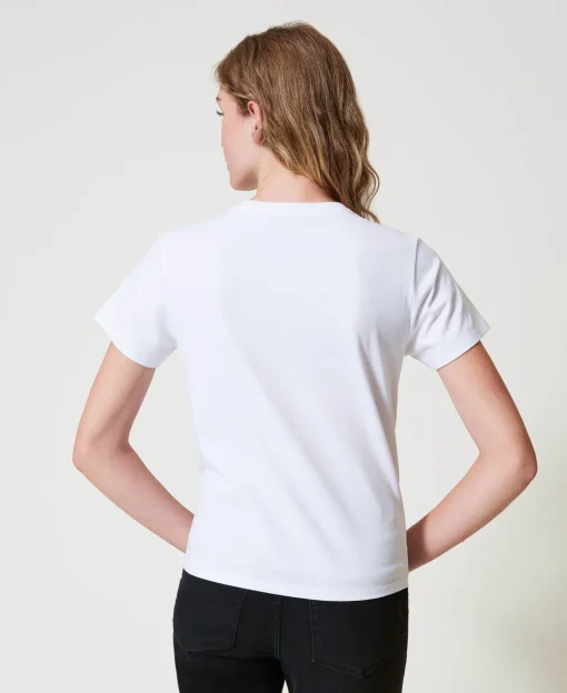 T-shirt Con Ricamo Logo Oval T