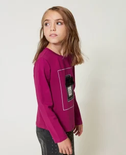 T-shirt Con Stampa E Glitter