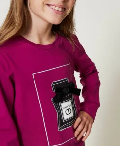 T-shirt Con Stampa E Glitter