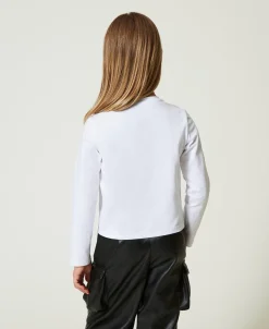 T-shirt Con Stampa E Strass