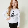 T-shirt Con Stampa Logo E Glitter