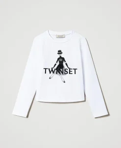 T-shirt Con Stampa Logo E Glitter