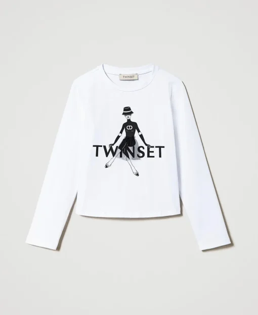 T-shirt Con Stampa Logo E Glitter