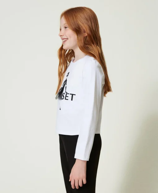 T-shirt Con Stampa Logo E Glitter