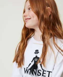 T-shirt Con Stampa Logo E Glitter