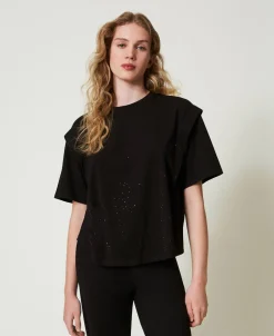 T-shirt Con Strass Dégradé