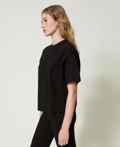 T-shirt Con Strass Dégradé