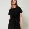 T-shirt Con Volant In Creponne