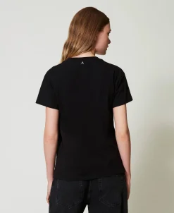 T-shirt Con Volant In Creponne
