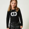 T-shirt Cropped Con Logo Gommato