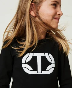 T-shirt Cropped Con Logo Gommato