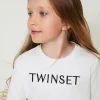 T-shirt Cropped Con Logo Ricamato