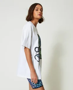 T-shirt Over MYFO Con Stampa E Ricamo